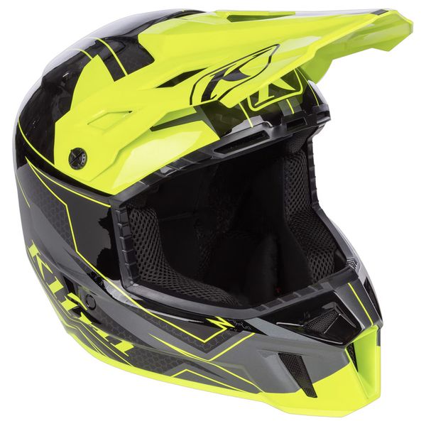 Klim F3 Carbon Snøscooterhjelm ECE - Velocity Black/Hi-Vis